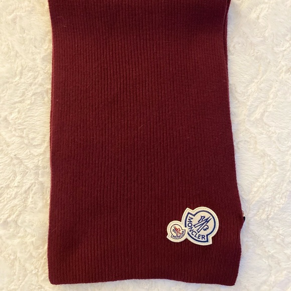 Moncler Double Logo patch wool blend scarf - Picture 4 of 5